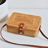 Bali Island Hand Woven Bag Round Bag buckle Rattan  Straw Bags Satchel Wind Bohemia Beach Circle Bag