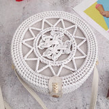 Bali Island Hand Woven Bag Round Bag buckle Rattan  Straw Bags Satchel Wind Bohemia Beach Circle Bag