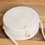 Bali Island Hand Woven Bag Round Bag buckle Rattan  Straw Bags Satchel Wind Bohemia Beach Circle Bag