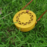 Bali Island Hand Woven Bag Round Bag buckle Rattan  Straw Bags Satchel Wind Bohemia Beach Circle Bag