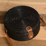 Bali Island Hand Woven Bag Round Bag buckle Rattan  Straw Bags Satchel Wind Bohemia Beach Circle Bag
